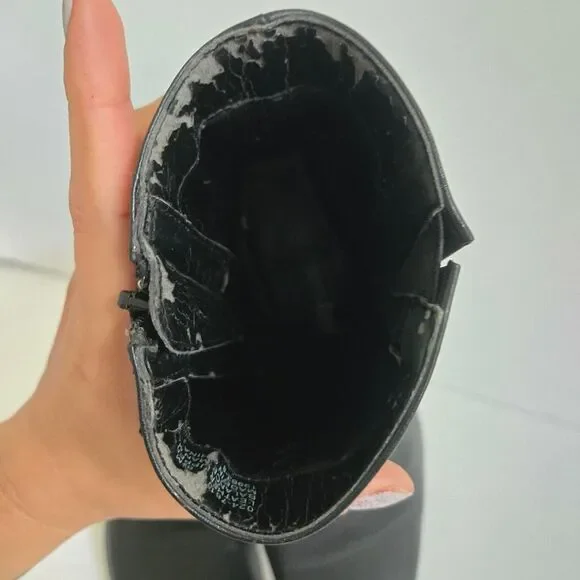 Vintage Y2K Black leather ankle boots size 6.5 - Picture 4 of 8